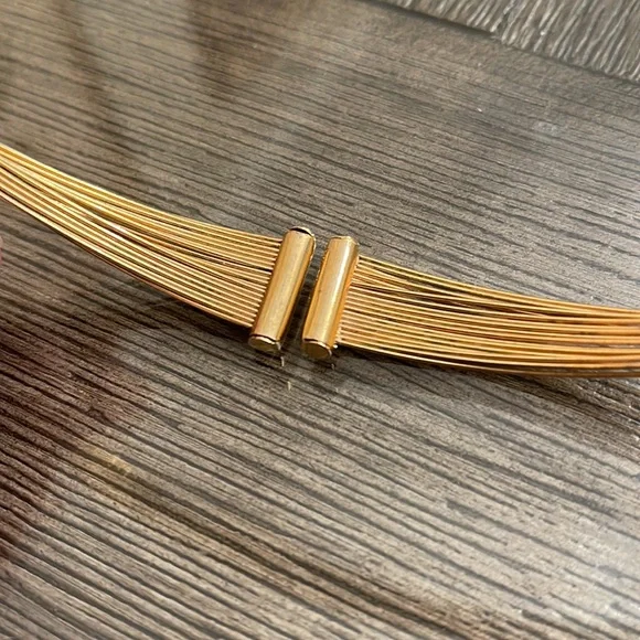 Vintage Multiple Gold-tone wire Collar Necklace - Picture 5 of 15